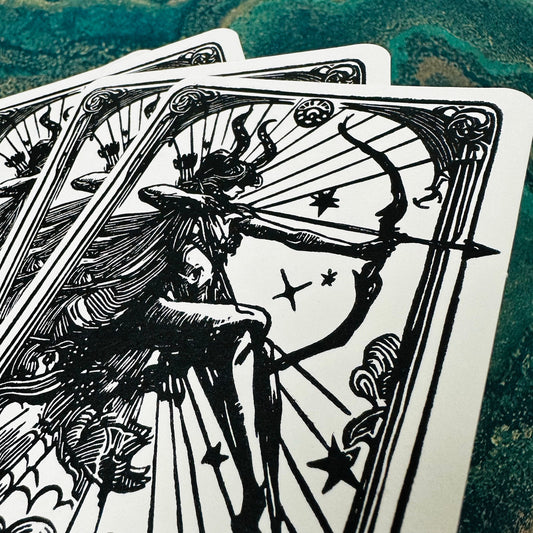 Sternzeichen Schütze Linoldruck