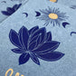 Mondphasen, Lotusblüte und Om | detailreicher Linoldruck Linolschnitt | kleine Geschenkidee | handgemachter Druck | kostenloser Versand