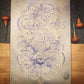 Ganesha Linoldruck | Indischer Elefantengott | Himalaya Papier blau | handgemachter Druck | weltweiter Versand | besondere Geschenkidee