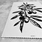 Olivenzweig Linoldruck | detailreicher Linolschnitt DIN A4 | mediterrane Wanddekoration | handgemachter Druck | Geschenkidee