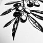 Olivenzweig Linoldruck | detailreicher Linolschnitt DIN A4 | mediterrane Wanddekoration | handgemachter Druck | Geschenkidee