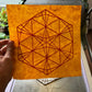 Kasane-rindõ Linoldruck | japanisches Muster Kumiko | handgemachter Druck | Linolschnitt 25x25cm | kleine Geschenkidee | bunte Wanddeko