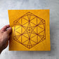 Kasane-rindõ Linoldruck | japanisches Muster Kumiko | handgemachter Druck | Linolschnitt 25x25cm | kleine Geschenkidee | bunte Wanddeko