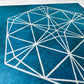 Kasane-rindõ Linoldruck | japanisches Muster Kumiko | handgemachter Druck | Linolschnitt 25x25cm | kleine Geschenkidee | kostenloser Versand