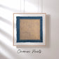 Same Komon Linoldruck in Gold | japanisches Haifisch Muster 21x21 cm | blaues Himalaya Papier | besondere Geschenkidee | kostenloser Versand