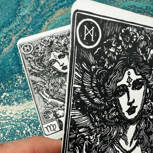 Sternzeichen Jungfrau Linoldruck