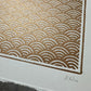 Seigaiha Linoldruck | japanisches Wellenmuster 21x21 cm | detailreicher Druck Meereswellen | besondere Geschenkidee | kostenloser Versand