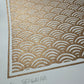 Seigaiha Linoldruck | japanisches Wellenmuster 21x21 cm | detailreicher Druck Meereswellen | besondere Geschenkidee | kostenloser Versand