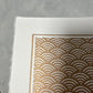 Seigaiha Linoldruck | japanisches Wellenmuster 21x21 cm | detailreicher Druck Meereswellen | besondere Geschenkidee | kostenloser Versand