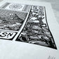 Japanische Briefmarke Fuji Linoldruck | handgemachter Druck | Vintage Linolschnitt | Japan Kanji Schriftzeichen | Wanddeko Geschenkidee