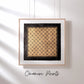 Shippo Linoldruck Gold & Schwarz | japanisches Muster 21x21 cm | handgemachter Druck auf Himalaya Papier | besondere Geschenkidee