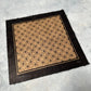 Shippo Linoldruck Gold & Schwarz | japanisches Muster 21x21 cm | handgemachter Druck auf Himalaya Papier | besondere Geschenkidee