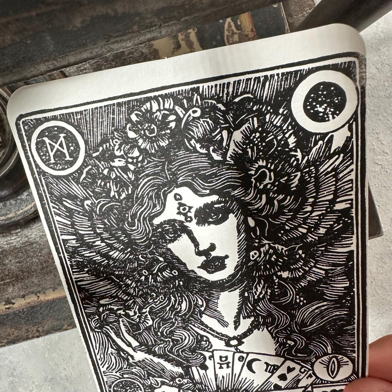 Sternzeichen Jungfrau Linoldruck