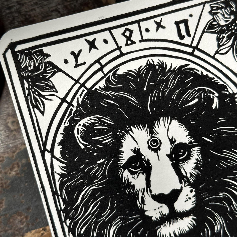 Sternzeichen Löwe Linoldruck