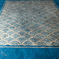 Seigaiha Linoldruck | japanisches Wellenmuster gold 21x21 cm | detailreicher Druck Meereswellen | besondere Geschenkidee | Lokta Papier