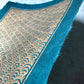 Seigaiha Linoldruck | japanisches Wellenmuster gold 21x21 cm | detailreicher Druck Meereswellen | besondere Geschenkidee | Lokta Papier