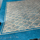 Seigaiha Linoldruck | japanisches Wellenmuster gold 21x21 cm | detailreicher Druck Meereswellen | besondere Geschenkidee | Lokta Papier